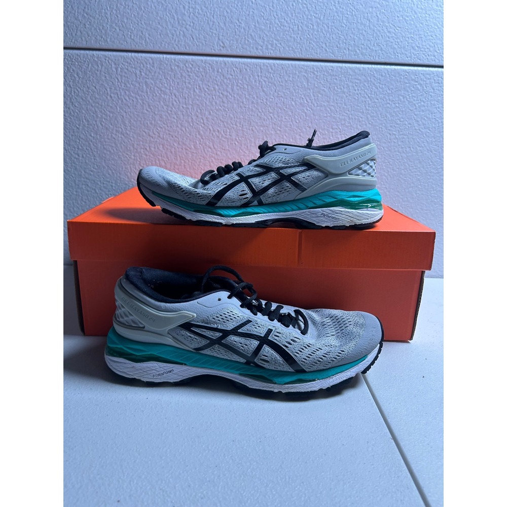 Asics Gel-Kayano 24 Glacier Grey Ocean Blue Mens 6.5 Womens 8 #T799N